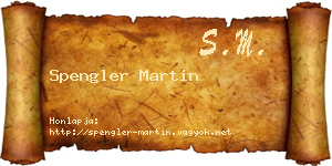 Spengler Martin névjegykártya